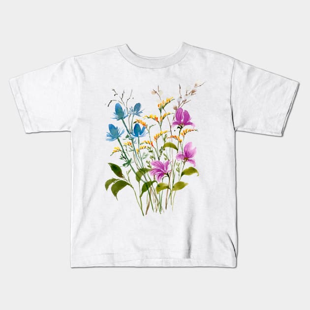 Thistles and Blooms Kids T-Shirt by sushhegde